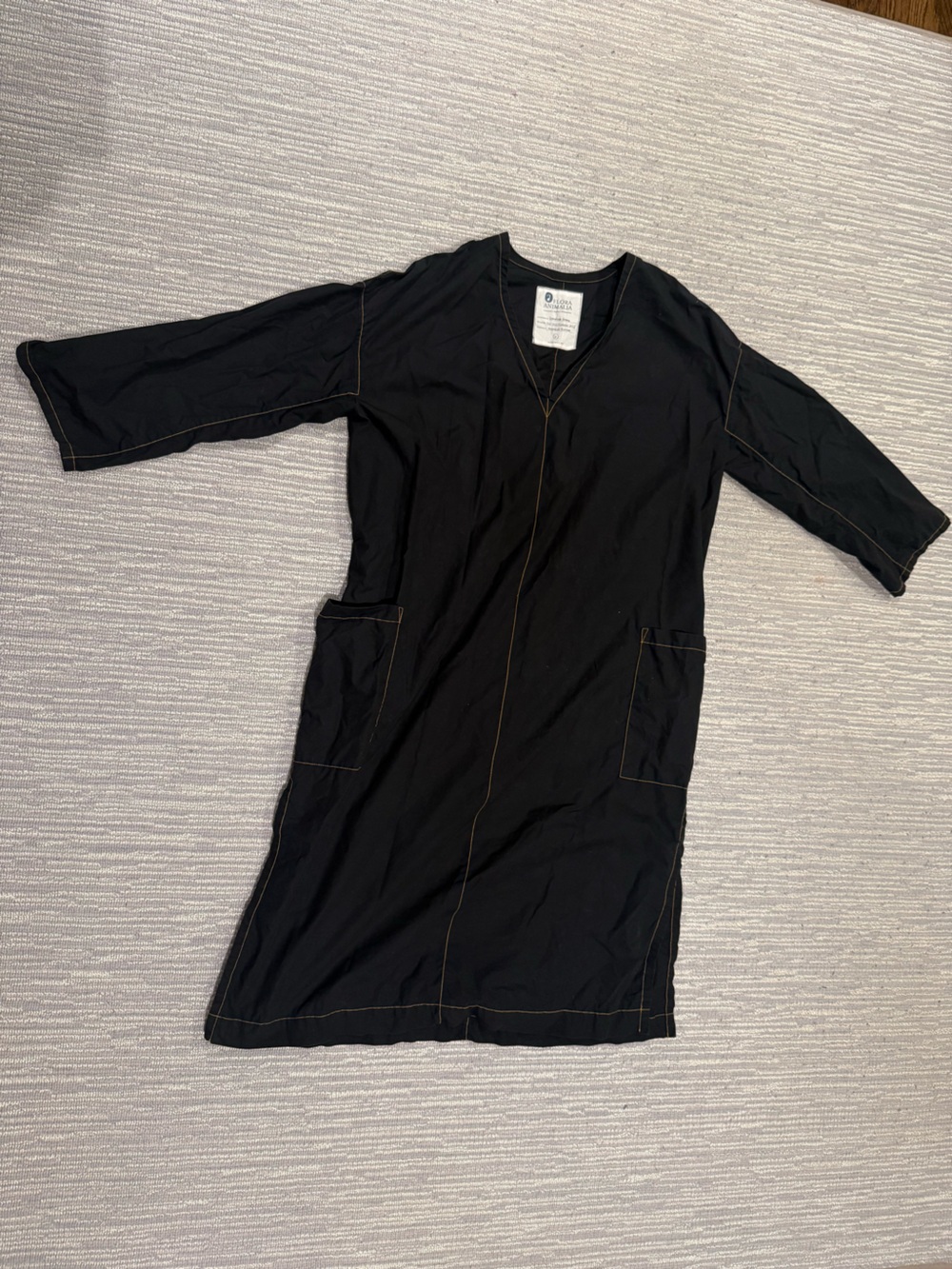 Floria Animalia Latanus Light Weight Cotton  Black Denim Dress size 2